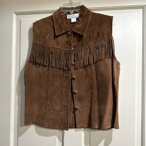 Suede Fringed Vest